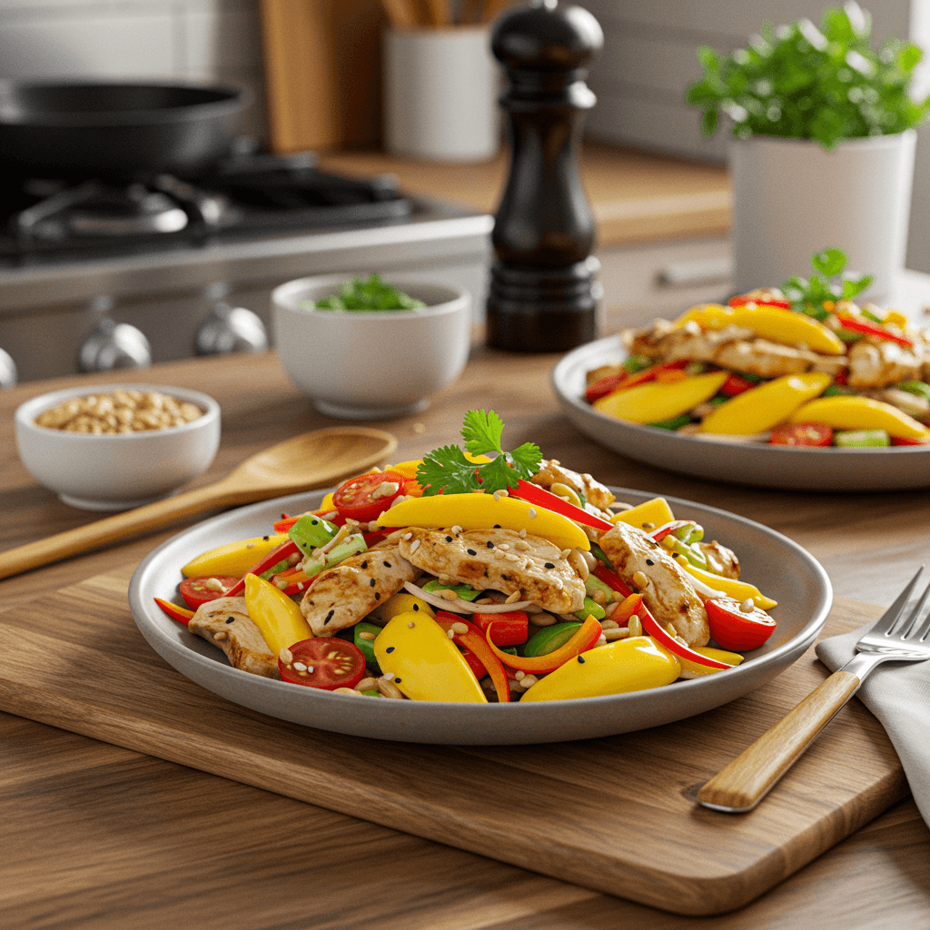 Vibrant Thai-Inspired Chicken Salad with Mango and Crunchy Veggies