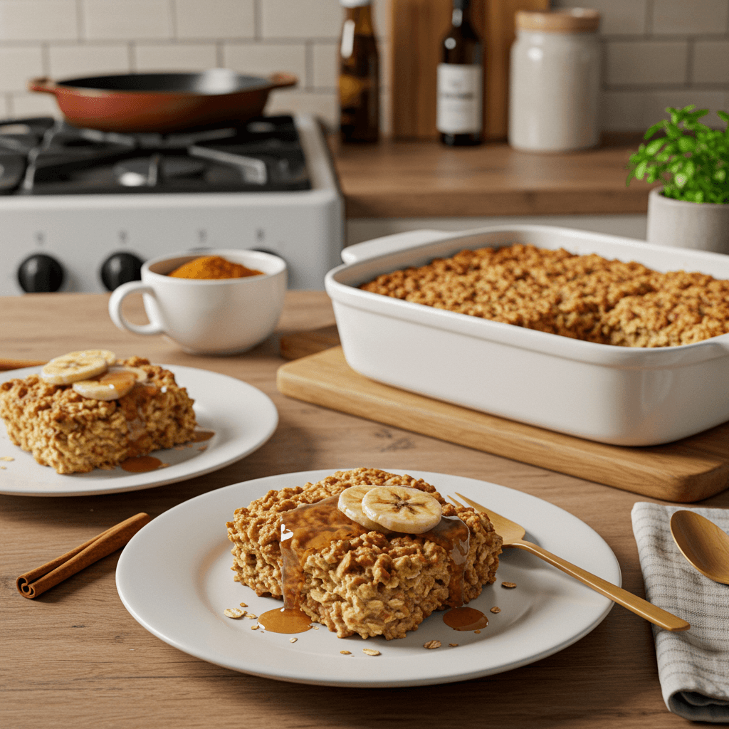 Warm Cinnamon-Infused Baked Oatmeal Delight