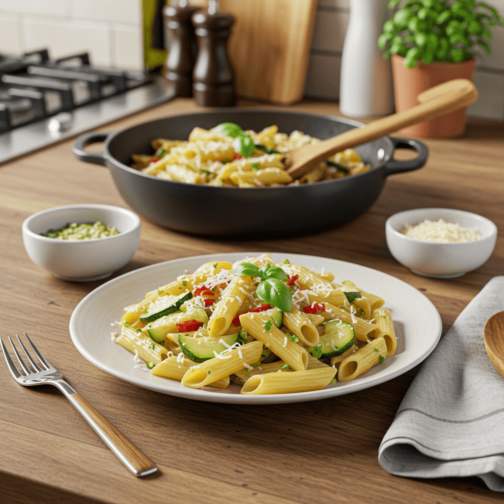 Zesty Penne with Zucchini and Parmesan