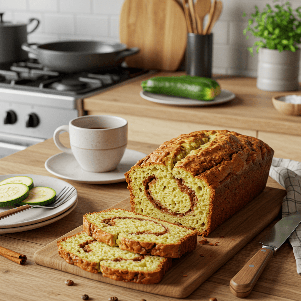 Zucchini Breakfast Loaf with Cinnamon Swirl