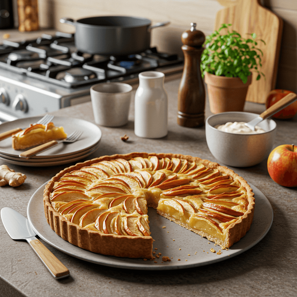 Apple Ginger Tart with a Sour Cream Twist