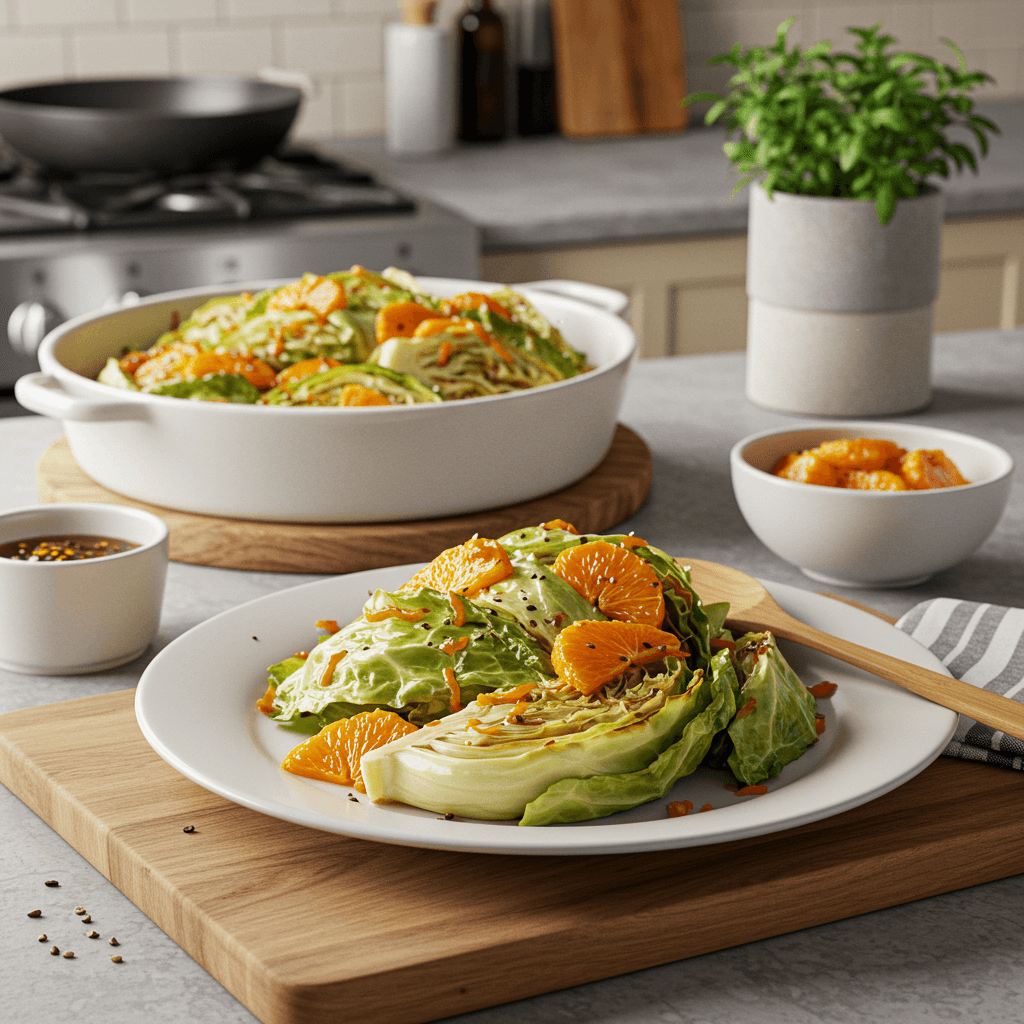 Baked Cabbage with Orange-Maple Glaze