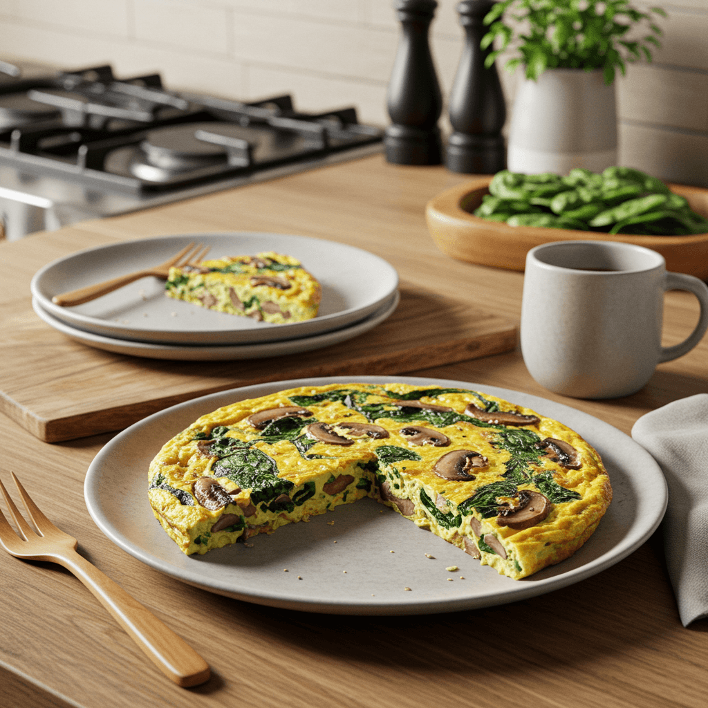 Baked Spinach and Mushroom Breakfast Frittata