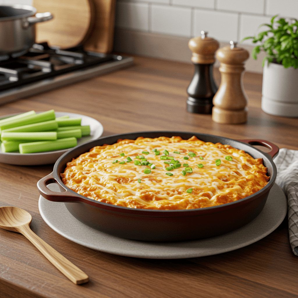Broiled Buffalo Chicken Cheese Dip