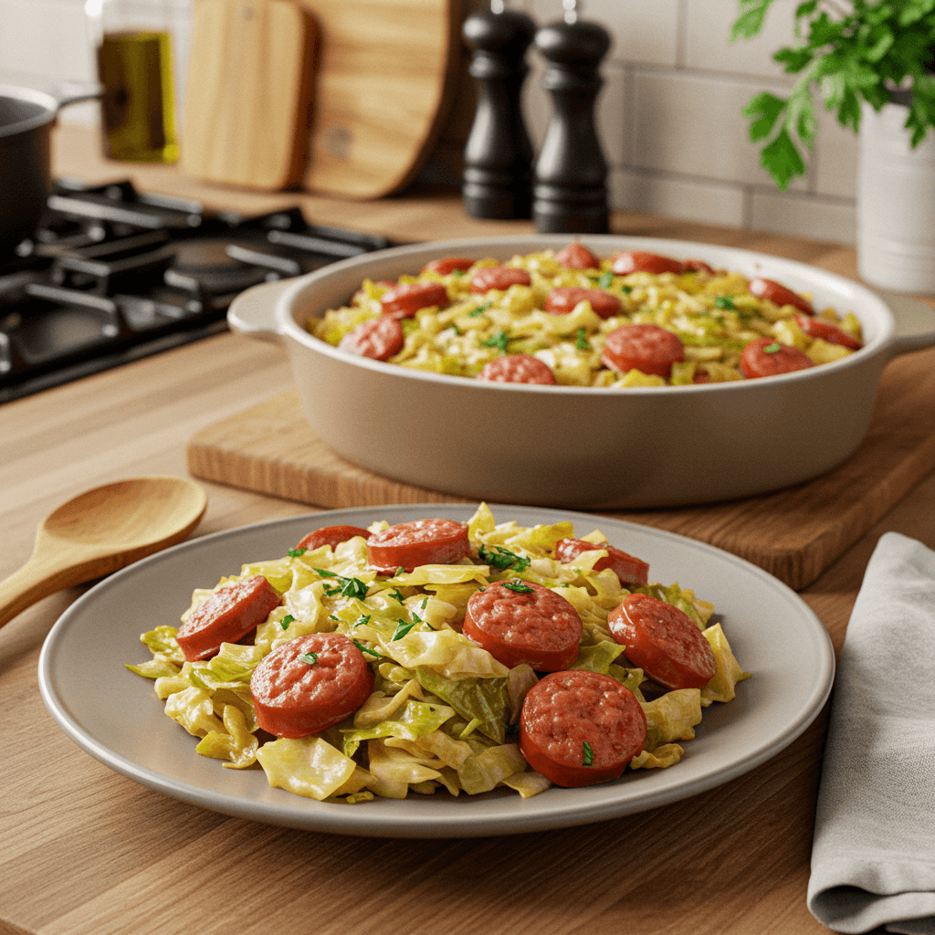 Broiled Italian Sausage and Cabbage Casserole