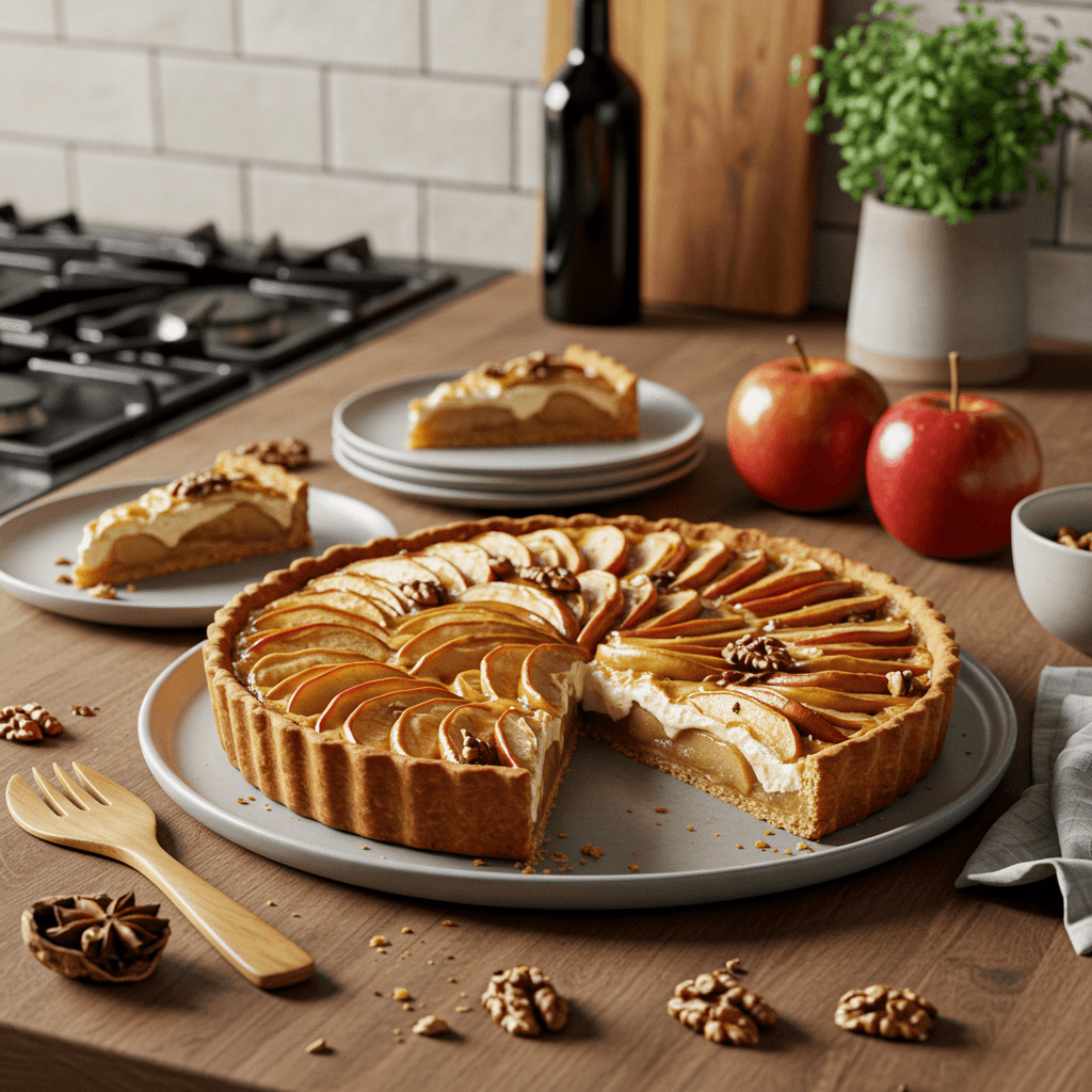 Caramel Apple and Walnut Mascarpone Tart