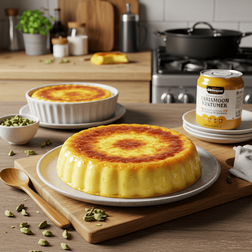 Cardamom-Infused Vanilla Cream Custard