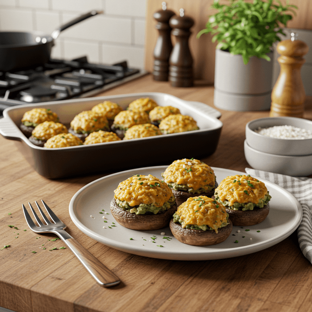 Cheesy Herb Stuffed Mushrooms