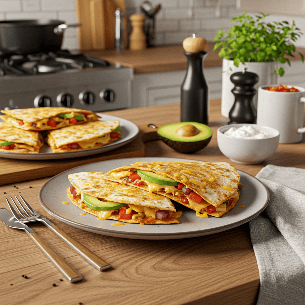 Cheesy Spicy Avocado Quesadilla Delight