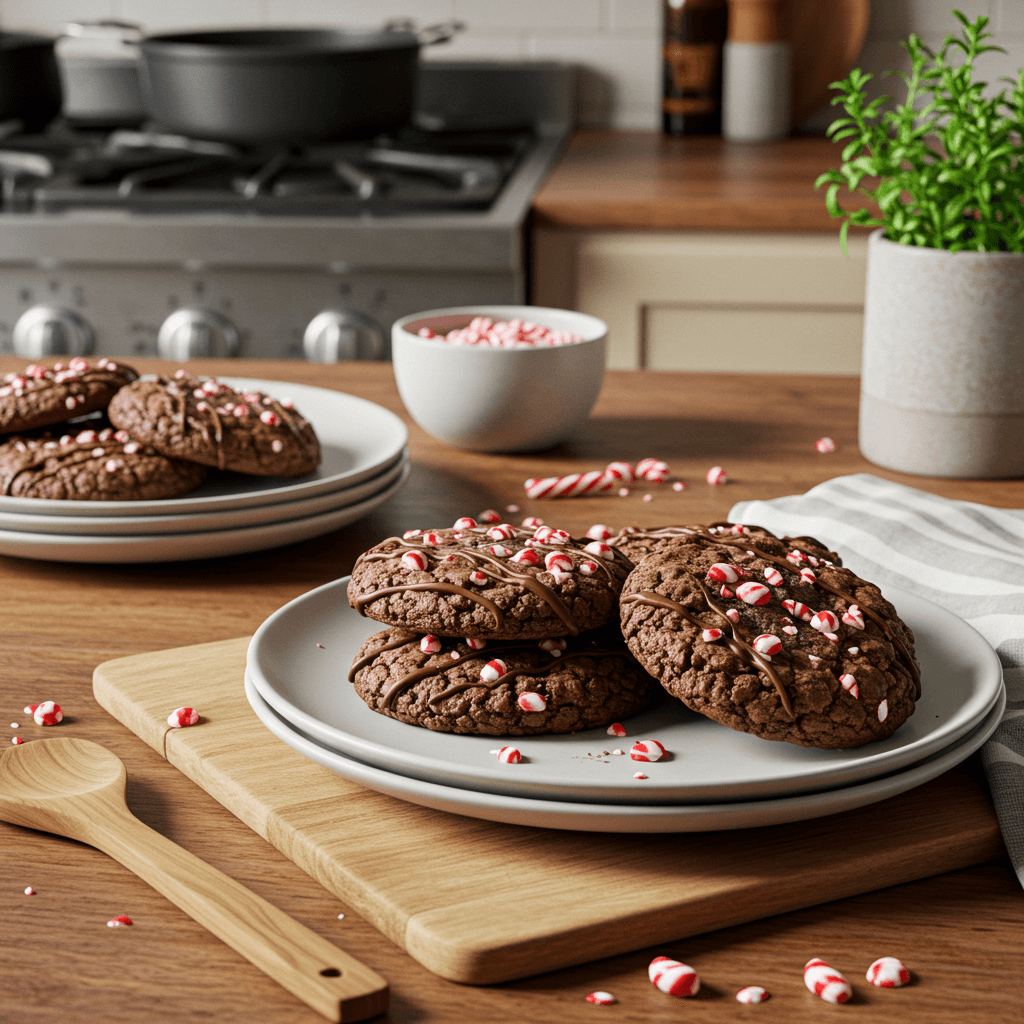 Chocolate Peppermint Crunch Cookies