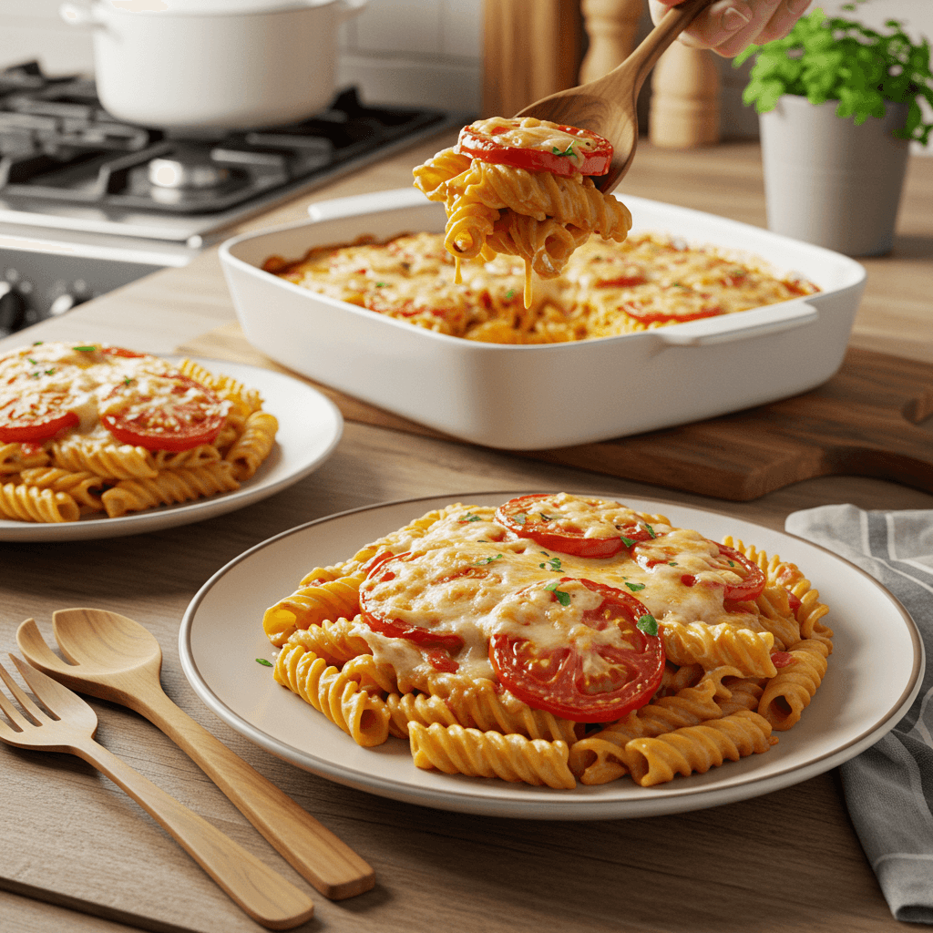 Creamy Baked Tomato and Cheese Pasta Delight