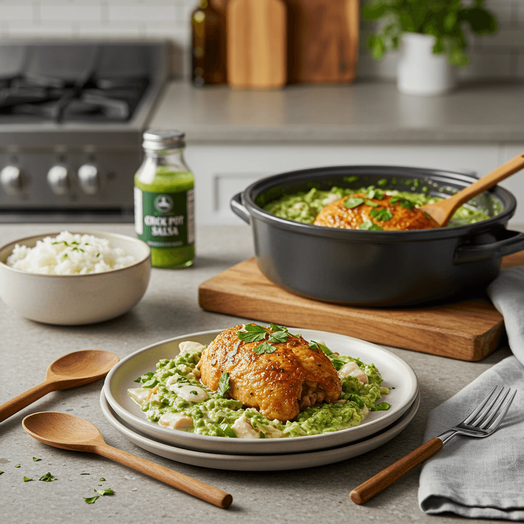 Crock Pot Chicken with Creamy Salsa Verde