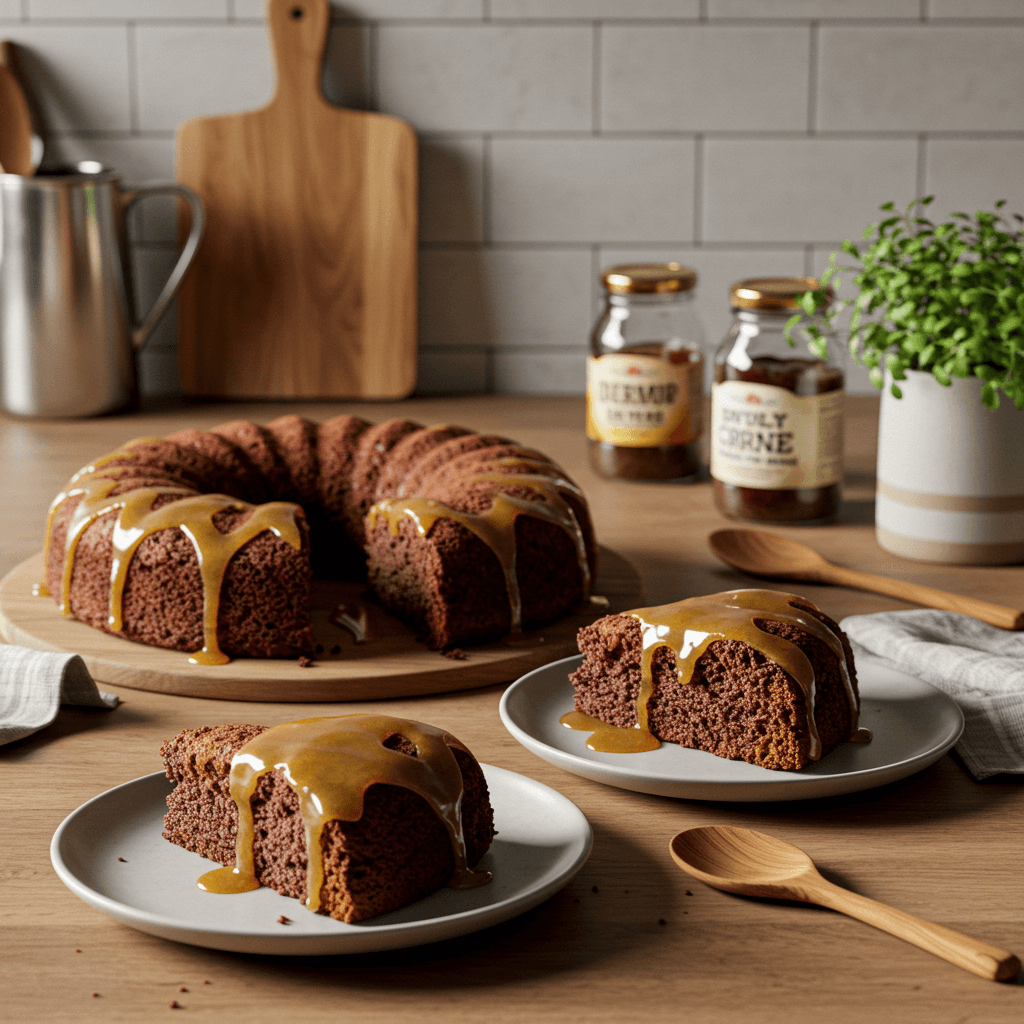 Decadent Chocolate Sour Cream Cake with Maple Syrup Glaze