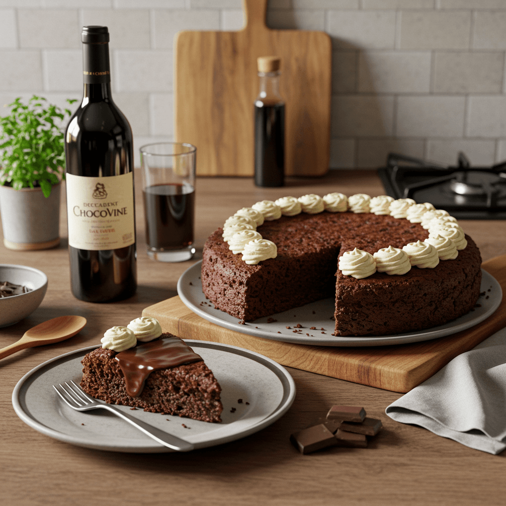 Decadent Chocovine Chocolate Wine Cake