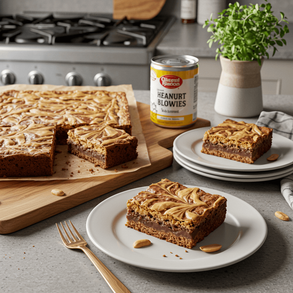 Decadent Peanut Butter Swirl Blondies