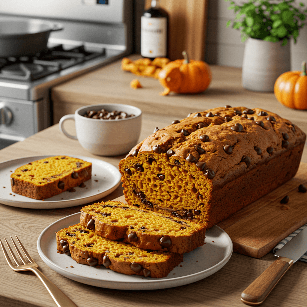 Decadent Pumpkin Chocolate Chip Breakfast Loaf