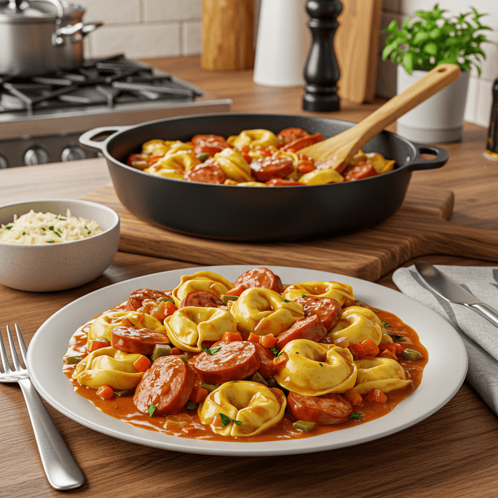 Deliciously Hearty Sausage and Tortellini Stew