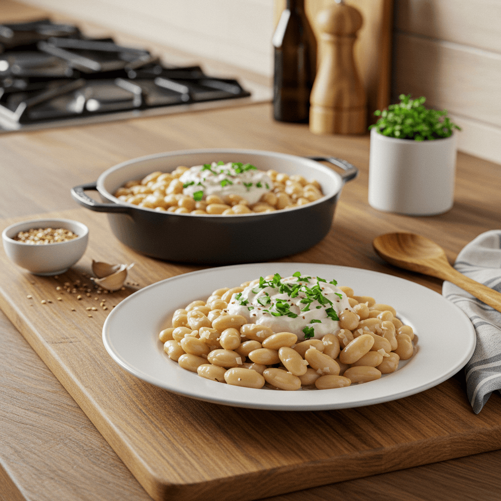 Garlic Creamy White Bean Sauté
