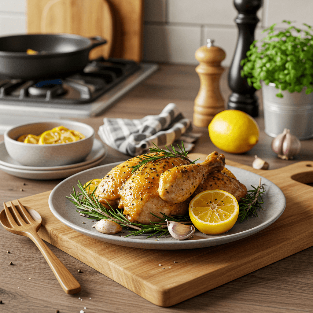 Herb-Roasted Chicken with Lemon and Garlic