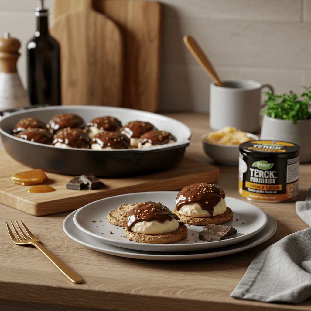 Indulgent Chocolate Truffle Biscuit Delight with Caramel Herb Salted Cheese
