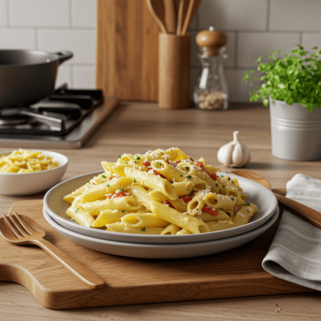 Irresistible Penne in Savory Cheesy Butter Sauce