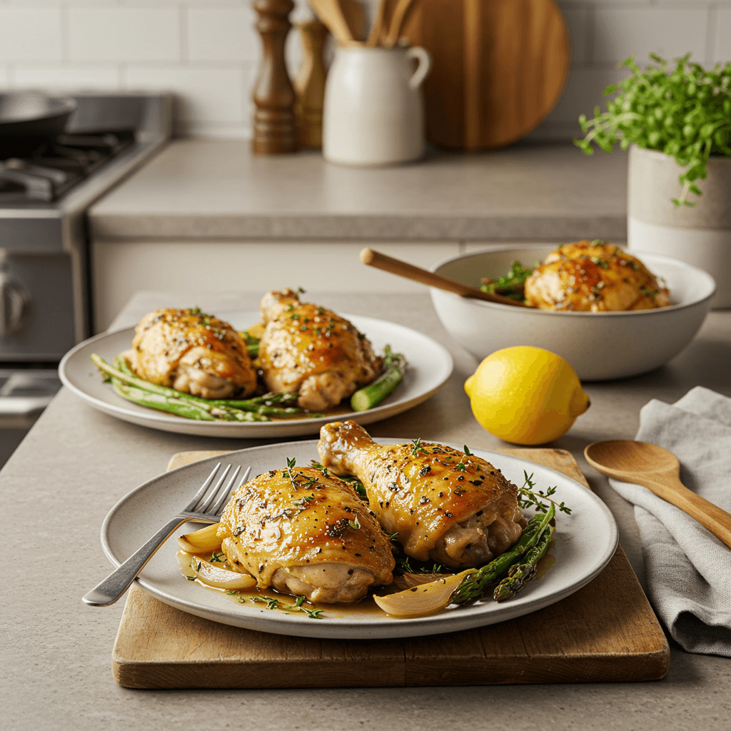 Lemon Honey Glazed Chicken with Herb-Infused Pan Sauce