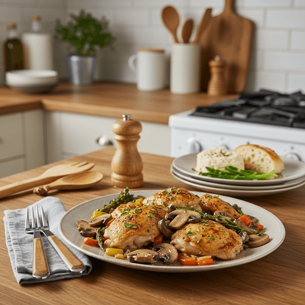 One-Pan Chicken and Mushroom Dijon Delight