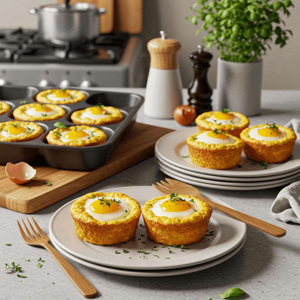 Oven-Baked Egg and Herb Breakfast Cups