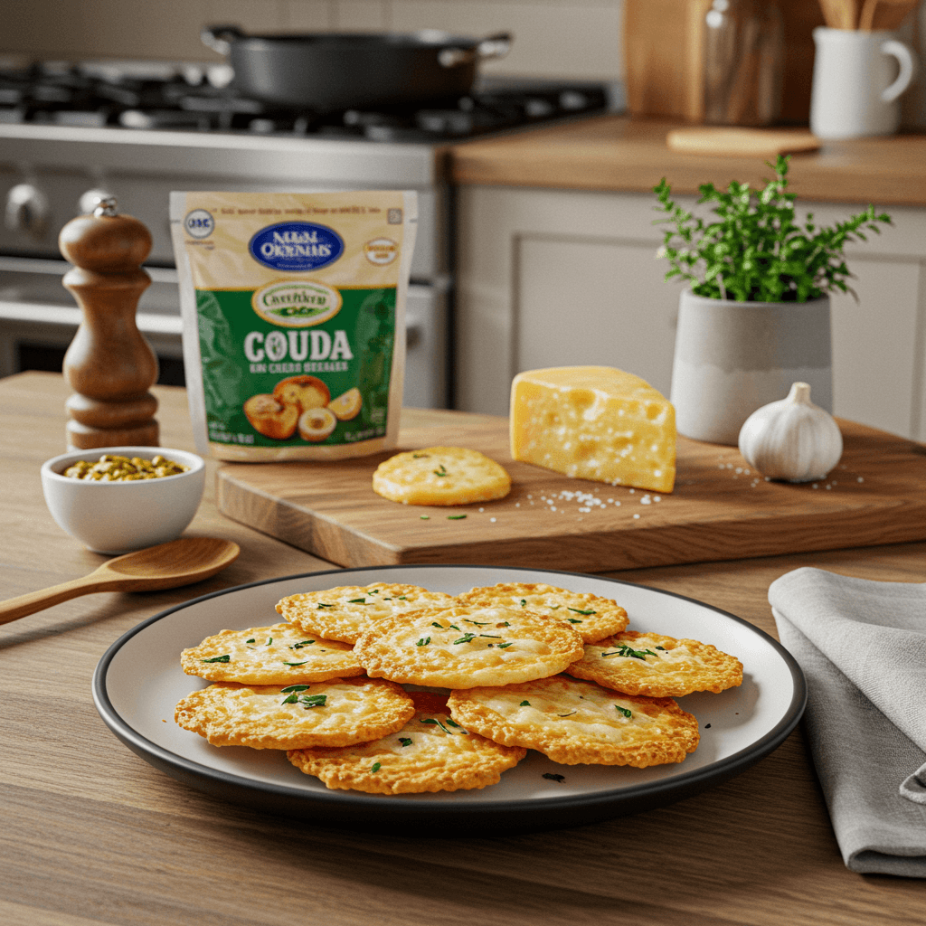 Oven-Baked Gouda Cheese Crisps