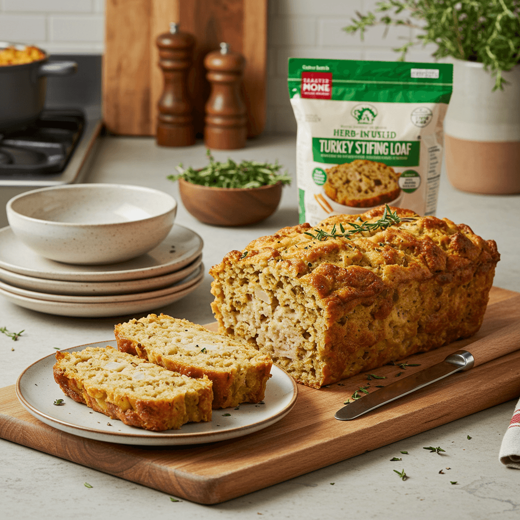 Oven-Baked Herb-Infused Turkey Stuffing Loaf