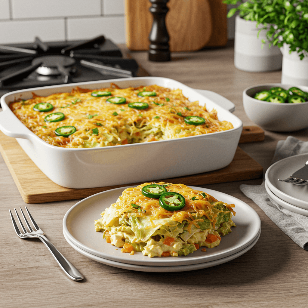 Oven-Baked Jalapeño Cheesy Cabbage Casserole