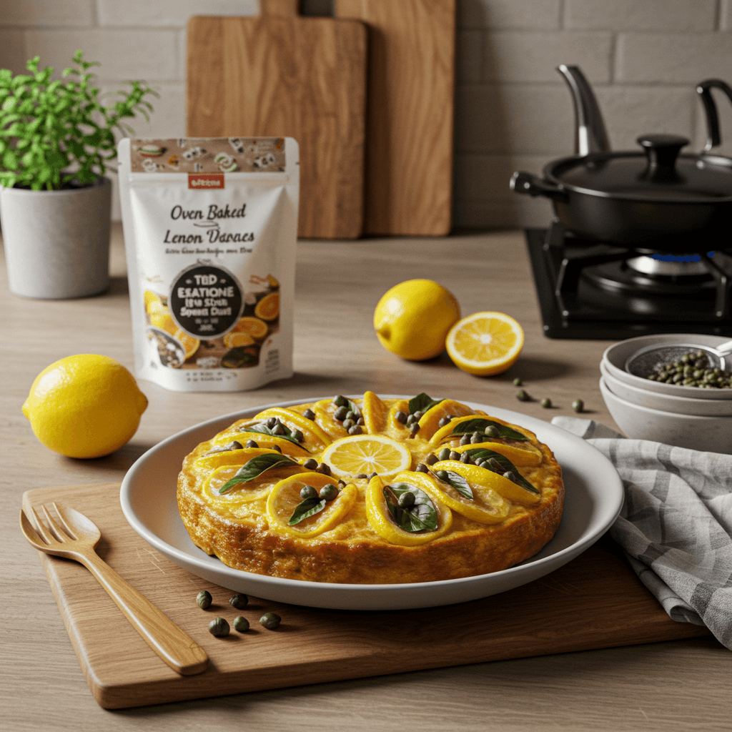 Oven-Baked Lemon Capers Tea Infusion with Sweet Dust