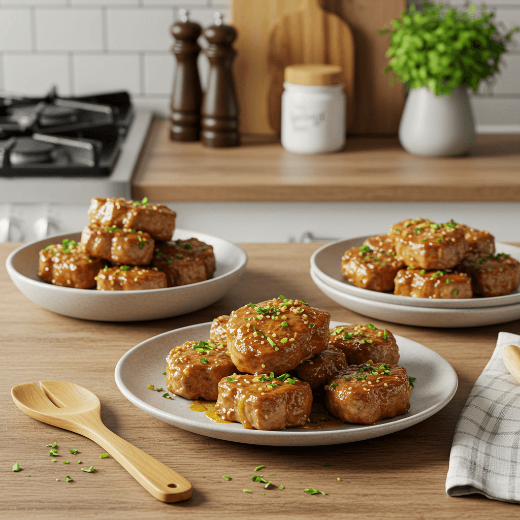 Oven-Baked Pork Bites with Honey Garlic Glaze