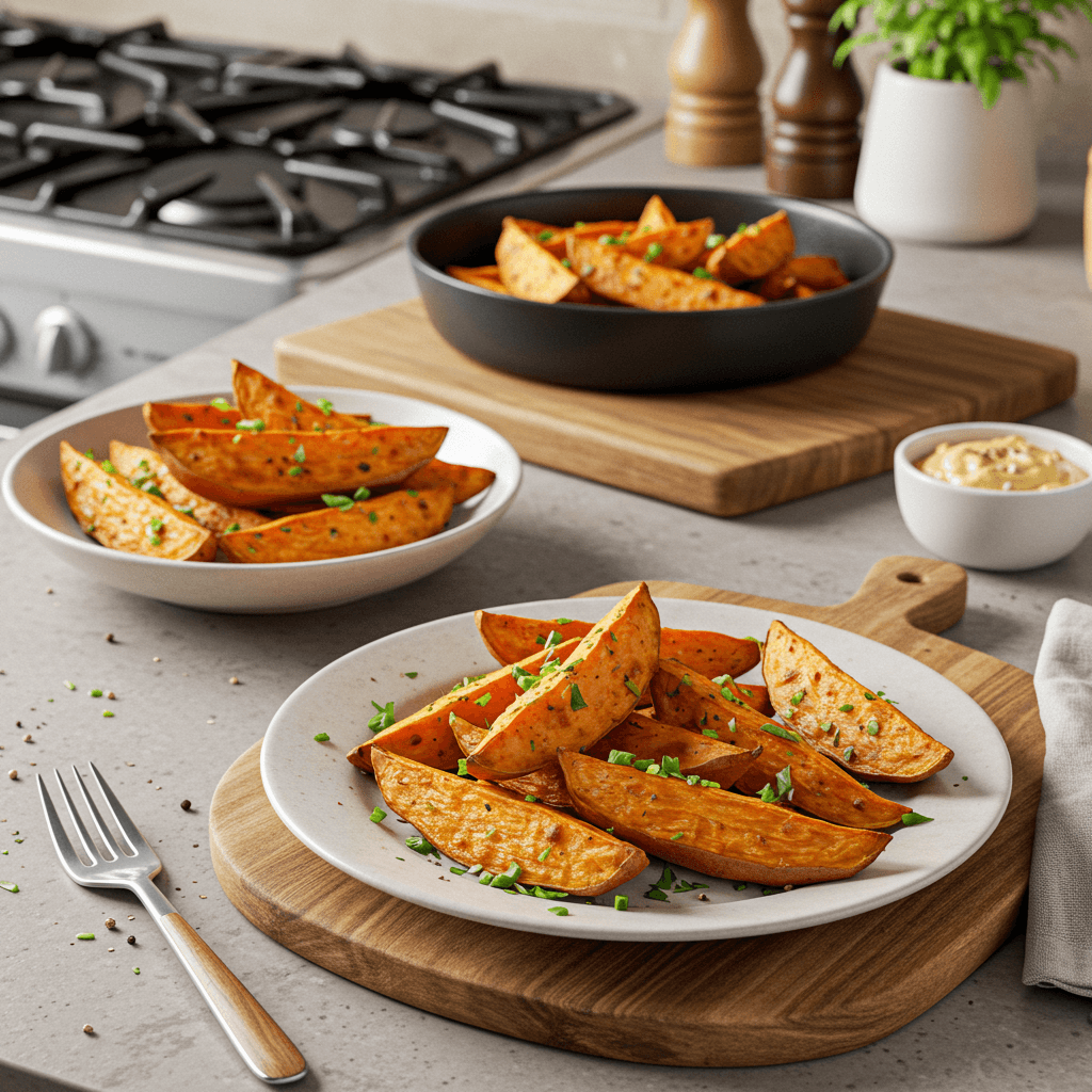 Oven-Baked Spiced Sweet Potato Wedges