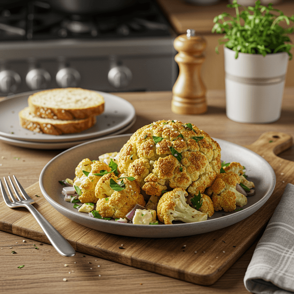 Oven-Roasted Cauliflower Caesar Delight