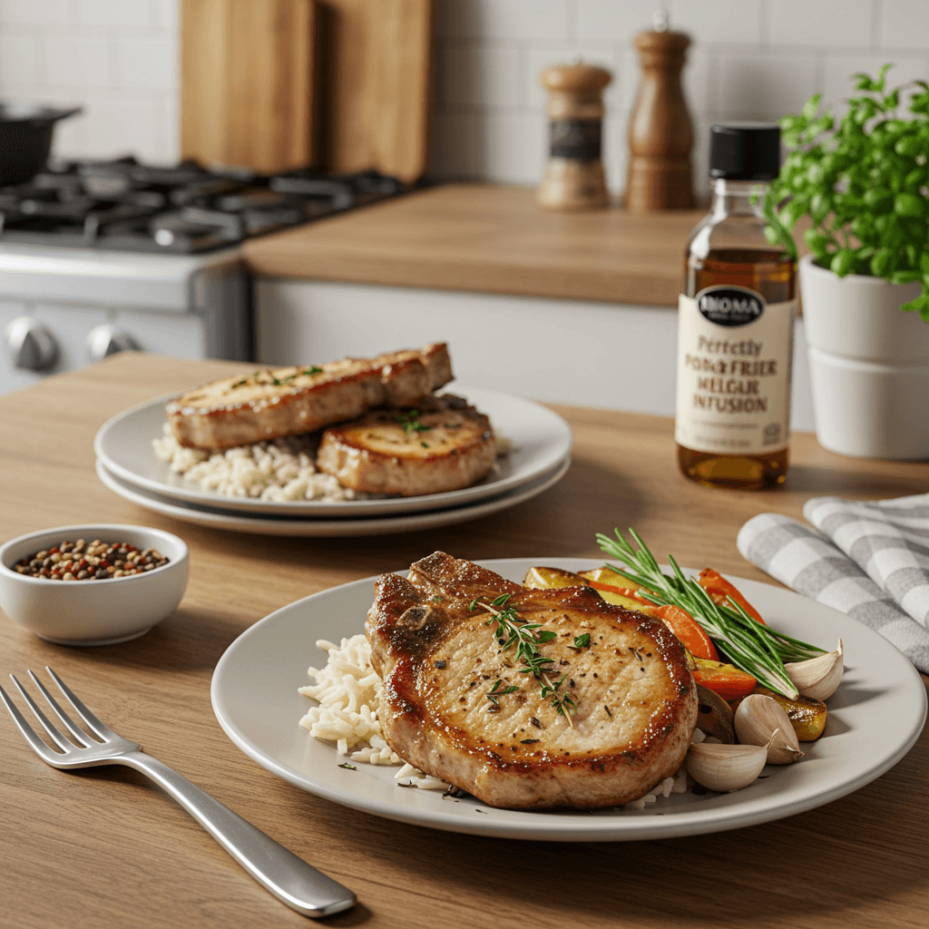 Perfectly Pan-Fried Pork Chops with Garlic Herb Infusion