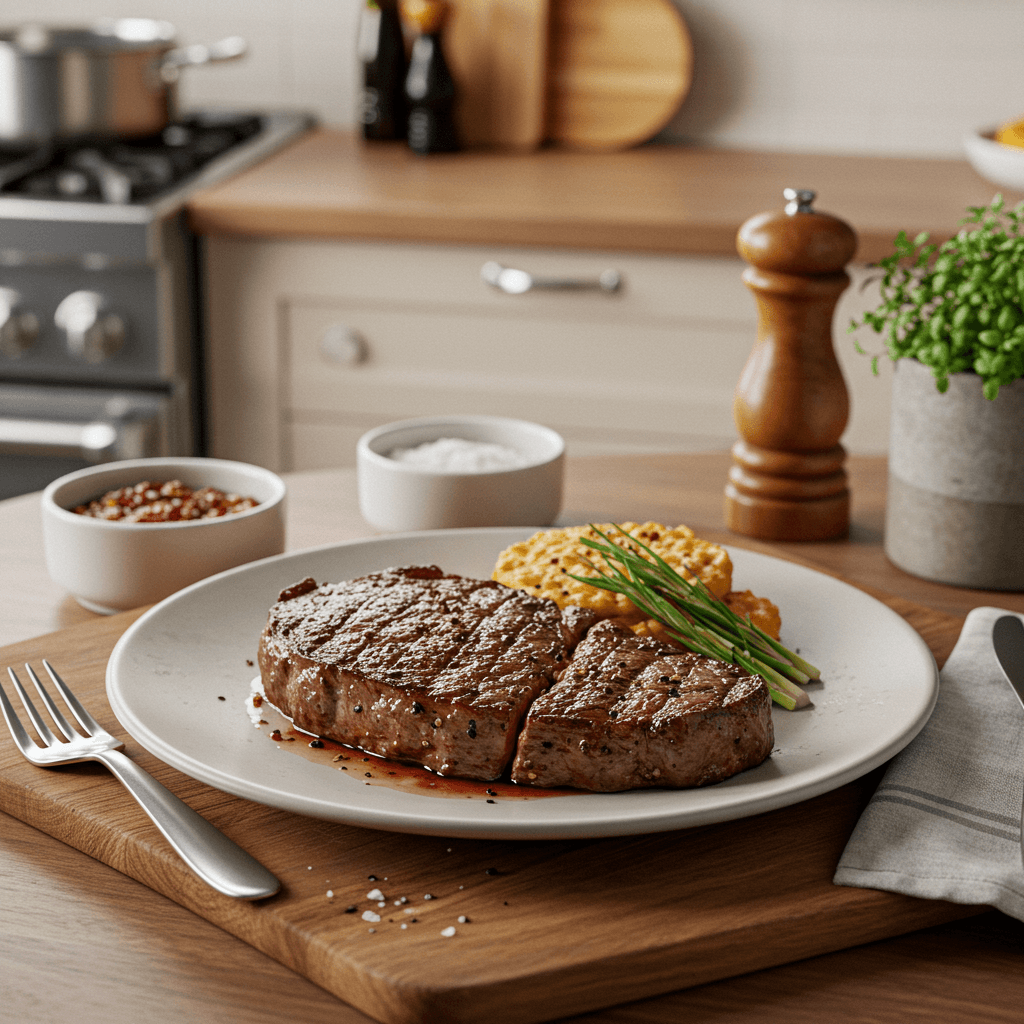 Perfectly Seared Sirloin Steak with Crispy Crust