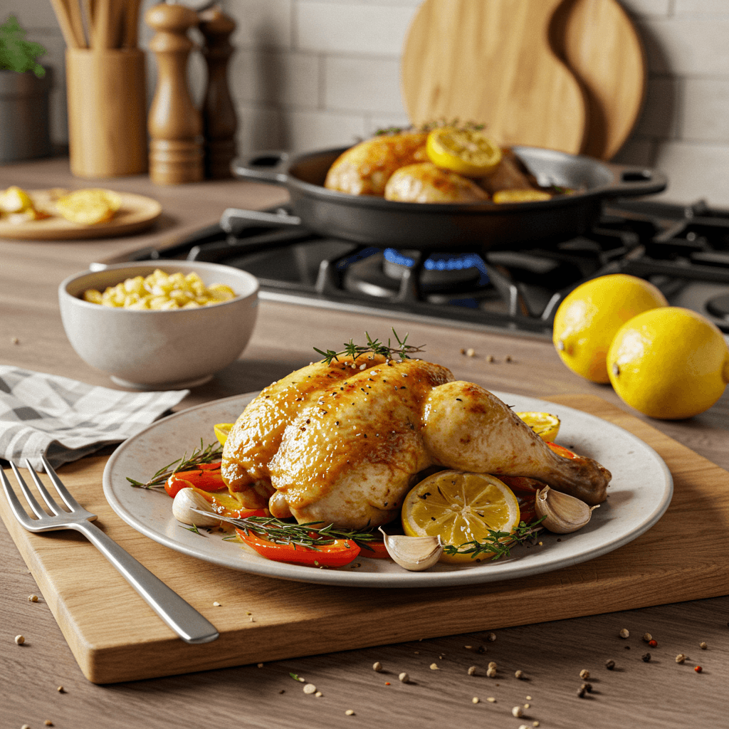 Roasted Lemon Paprika Chicken with Garlic