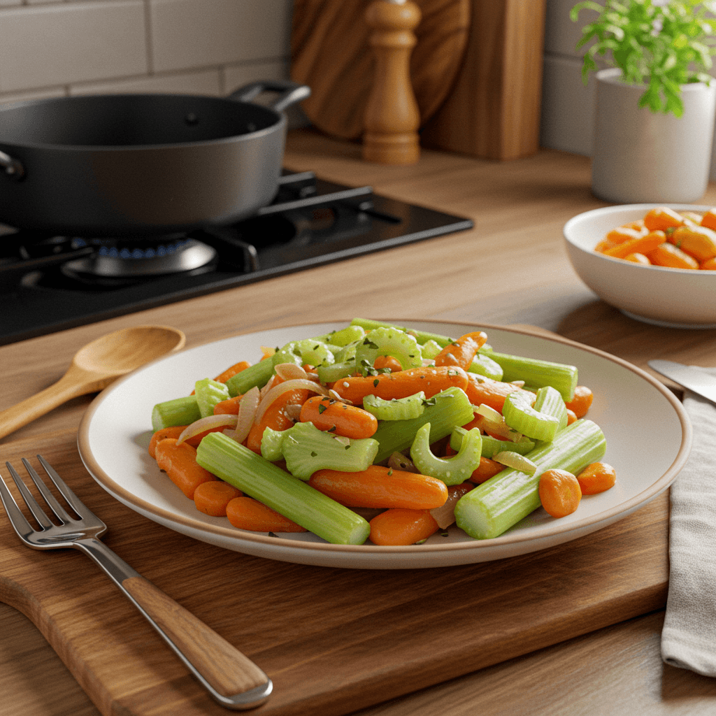 Sauteed Trio of Celery, Onion, and Carrot Medley