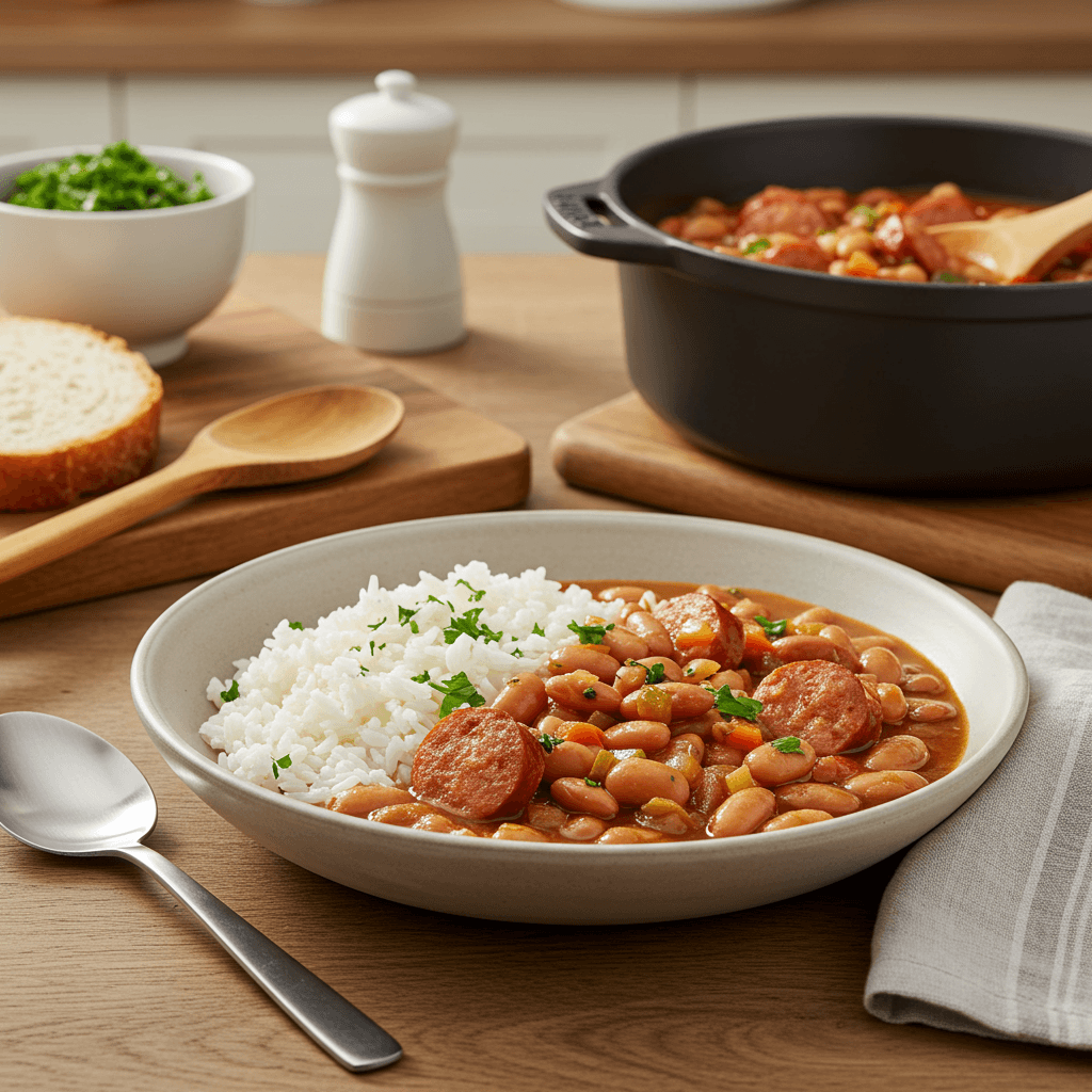 Savory Crock Pot Bean and Sausage Stew