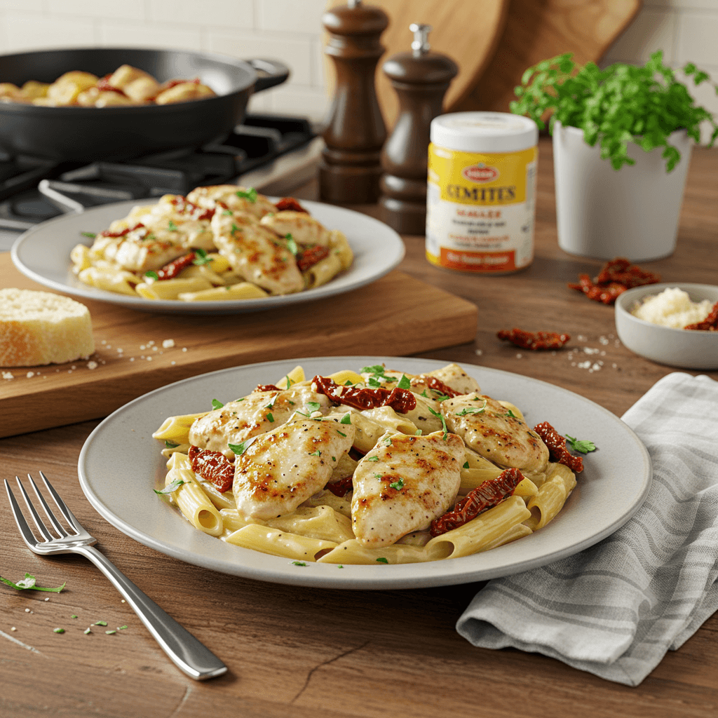 Savory Stove-Top Chicken Alfredo with Sun-Dried Tomatoes