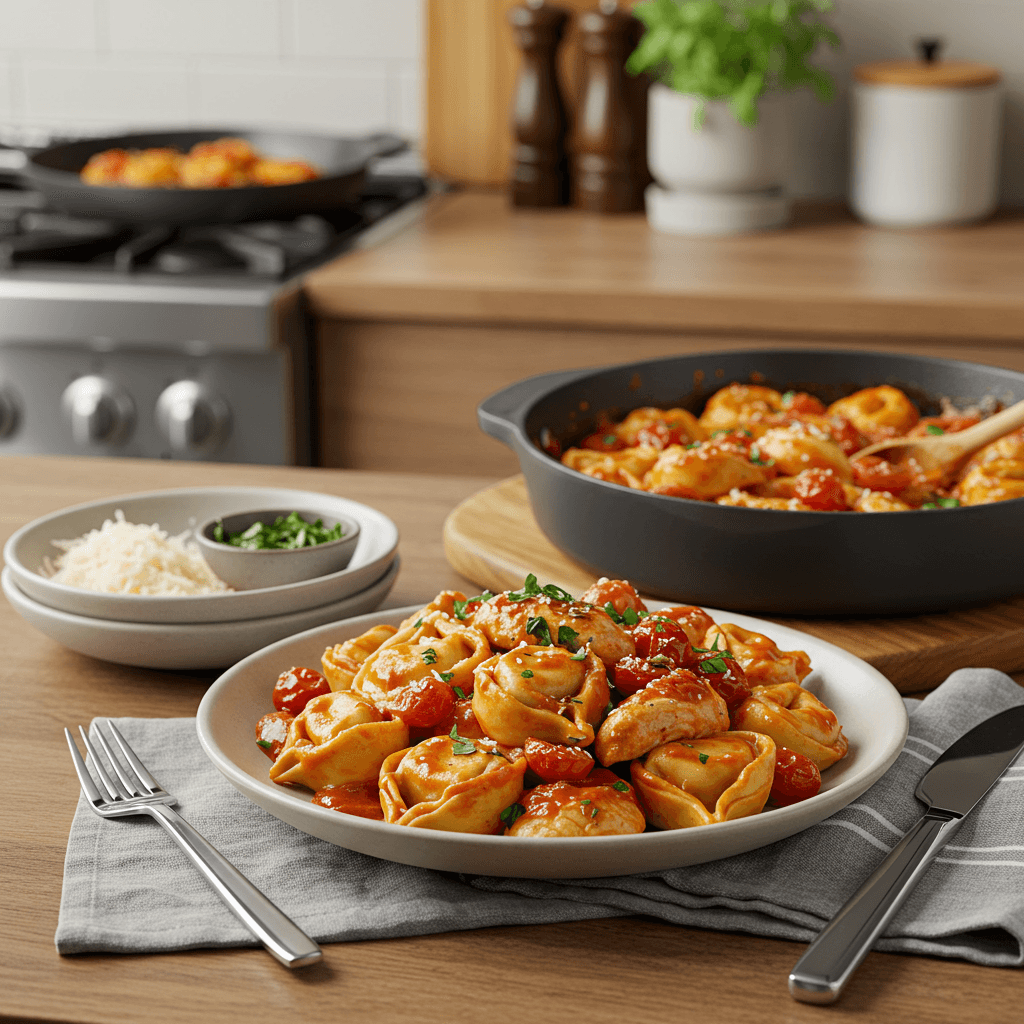 Savory Stove-Top Chicken Tortellini with Roasted Tomato Basil Sauce