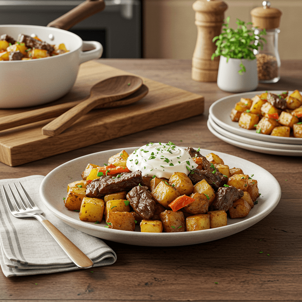 Sizzling Skillet Beef and Potato Hash