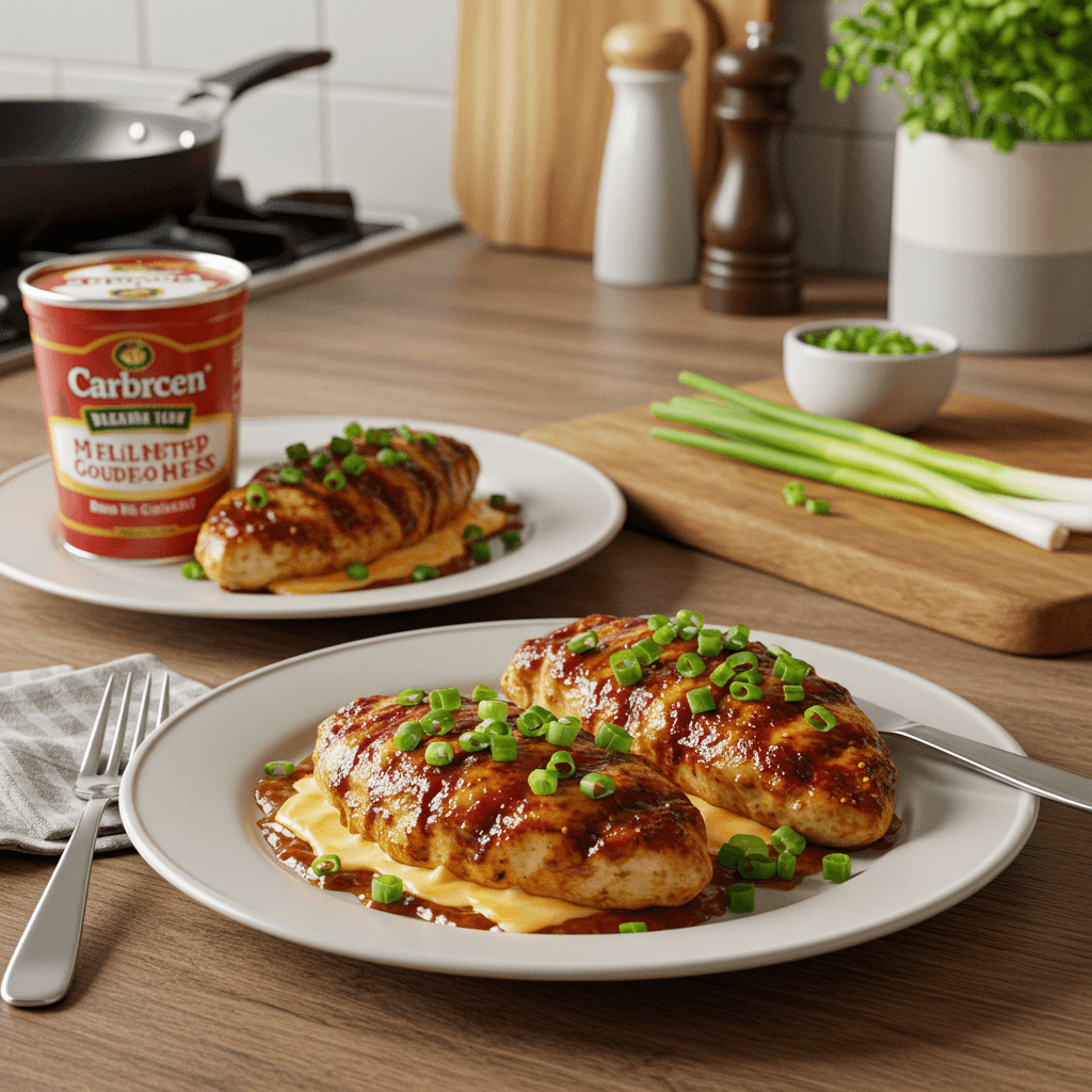 Smoky Barbecue Chicken Breasts with Melted Gouda and Green Onions