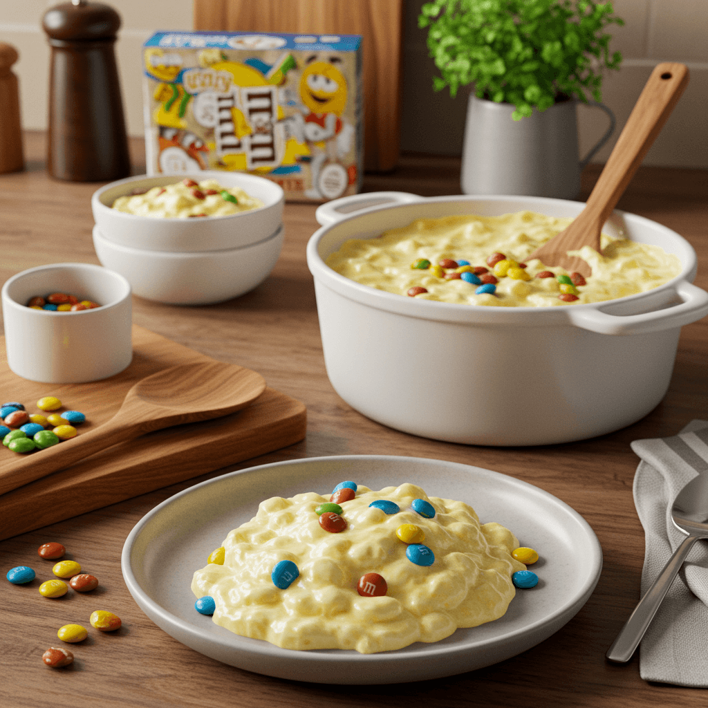 Stove-Top Vanilla Cream with M&M Candy Crunch