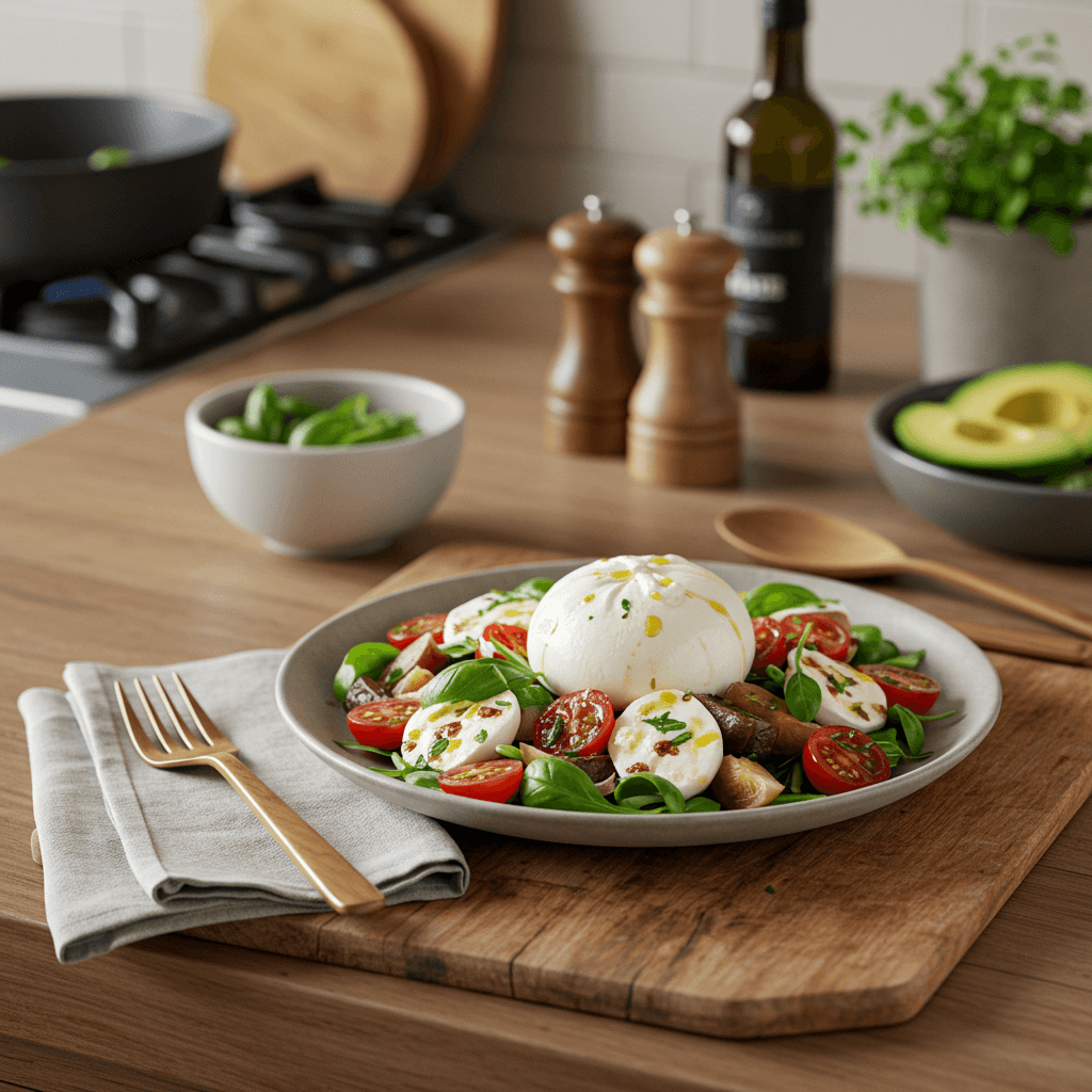 Stovetop Burrata & Summer Harvest Salad