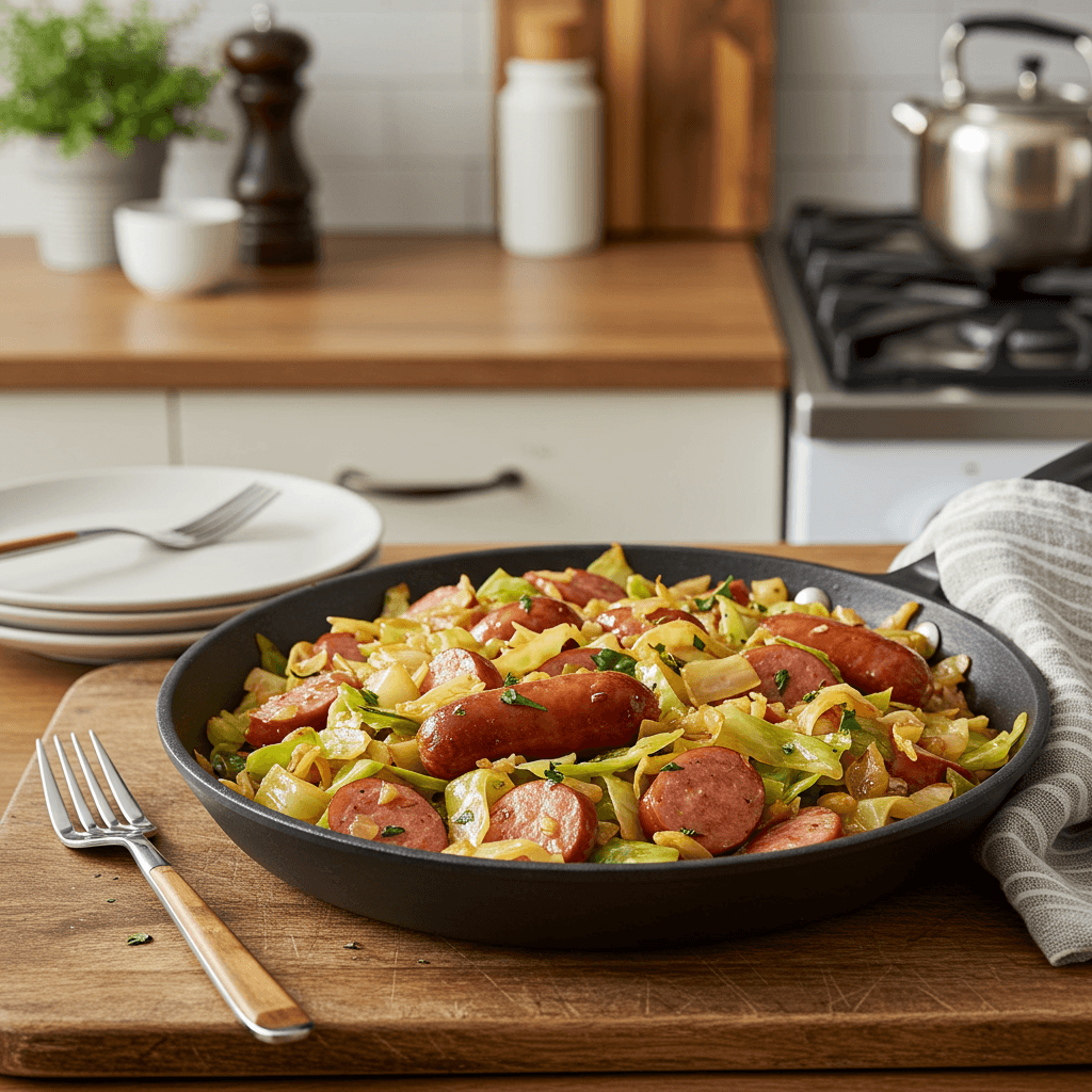 Stovetop Savory Sausage and Cabbage Skillet