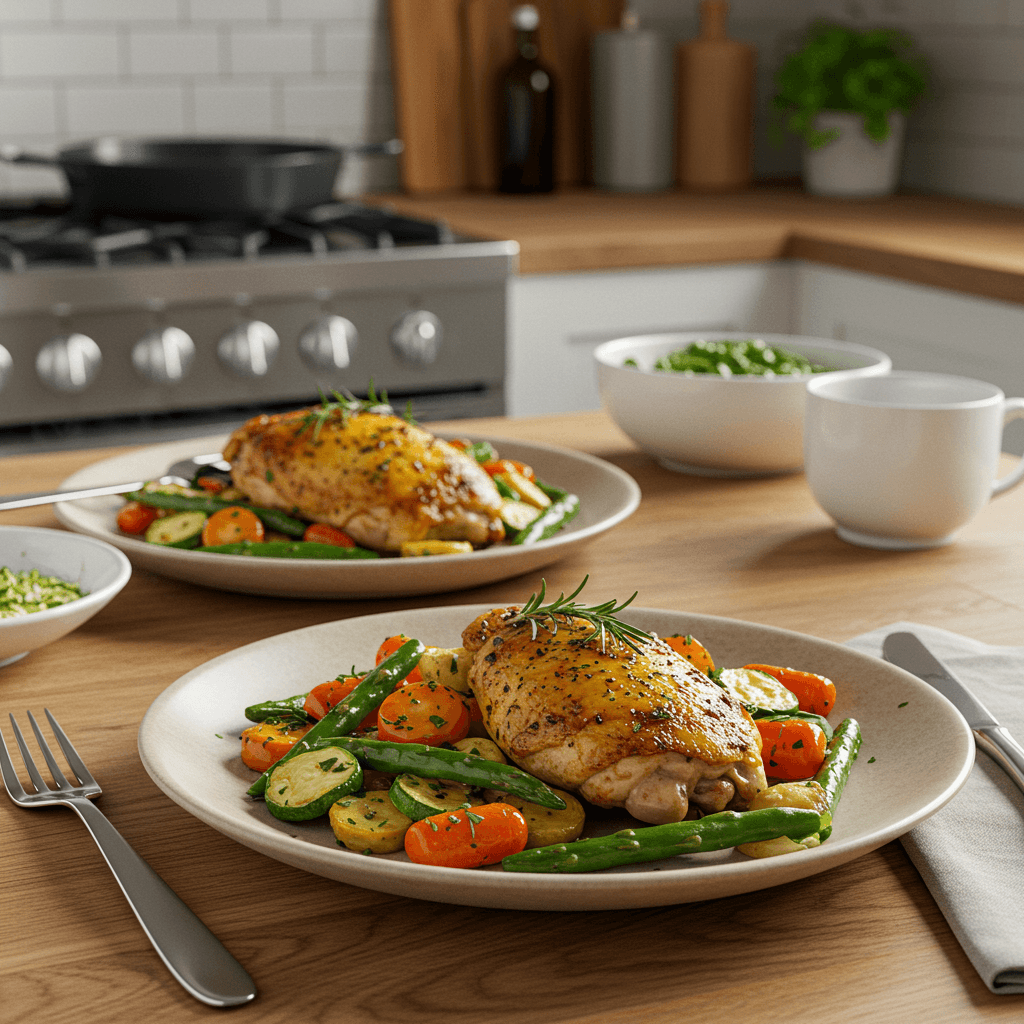 Succulent Stove-Top Herb-Infused Chicken with Sautéed Vegetables