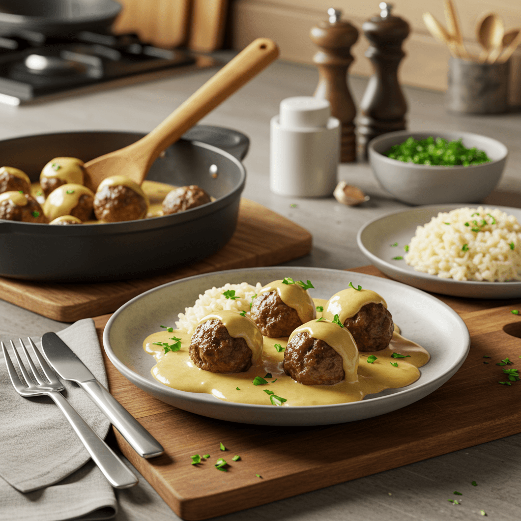 Succulent Swedish Meatballs with Creamy Gravy