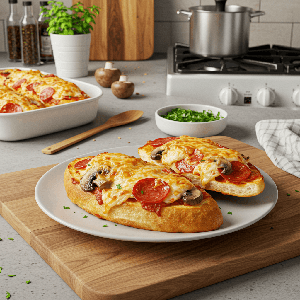 Ultimate Cheesy Pepperoni Mushroom French Bread Delight